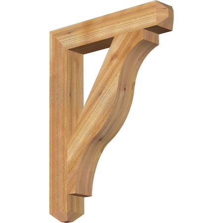 Funston Craftsman Rough Sawn Bracket, Western Red Cedar, 4"W x 24"D x 32"H